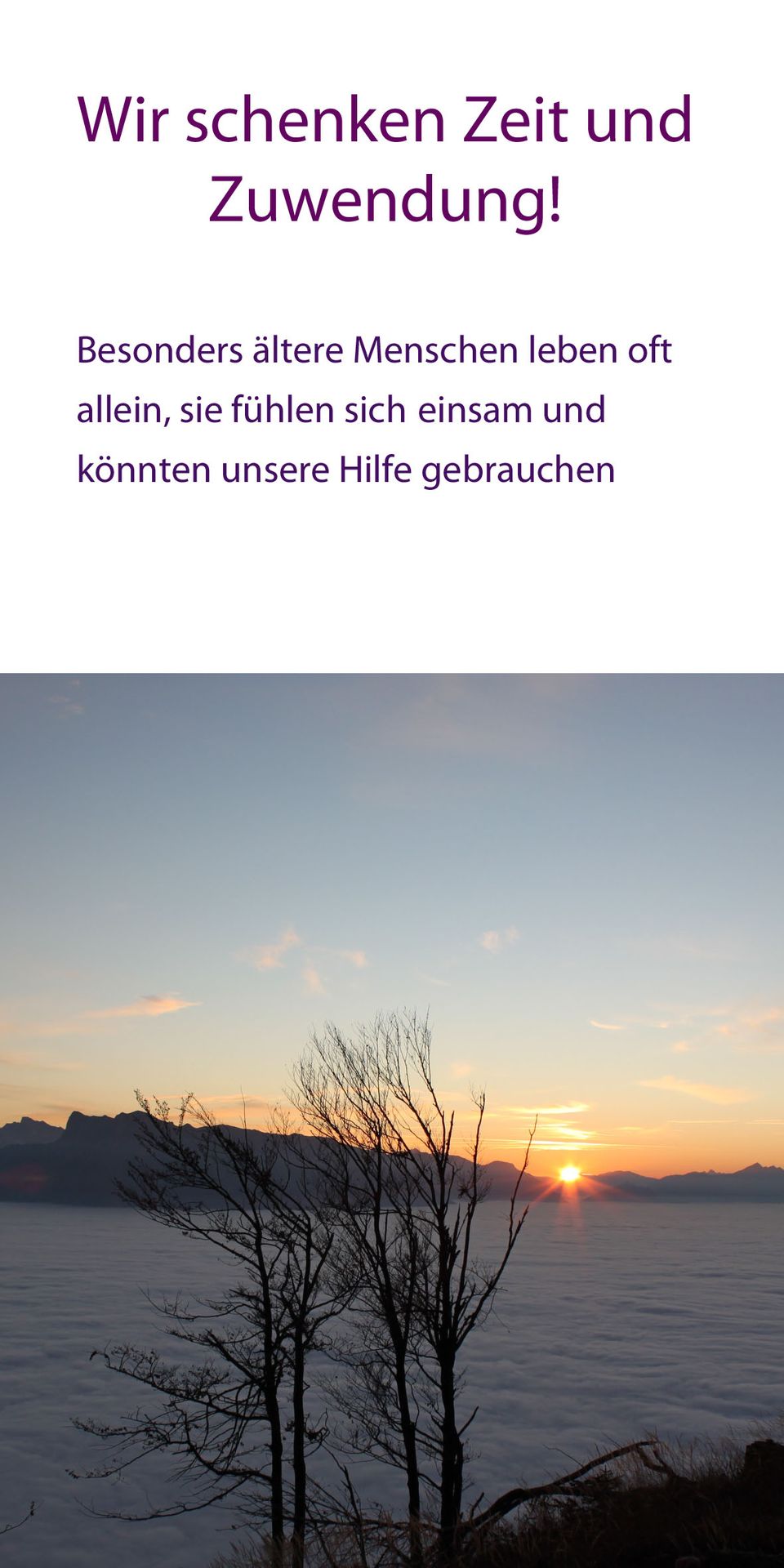 Wir schenken Zeit und Zuwendung!