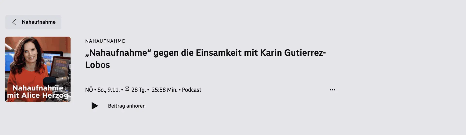 Einsamkeit betrifft Jung und Alt – Univ.-Prof. Dr.Karin Gutiérrez-Lobos im ORF Radio NÖ
